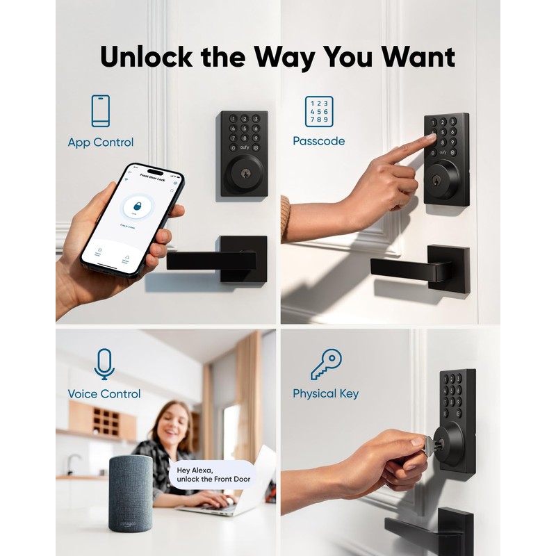 eufy Security Smart Lock C30 with Door Lever, Keyless Entry,