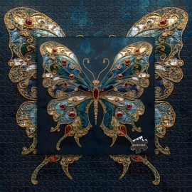 Vintage Butterfly Puzzles for Adults 1000 Pieces, Beautiful Crystal Jewels of The Fluttering Wings Jigsaw Puzzle, Retro Aesthetic Puzzles 1000 Piece