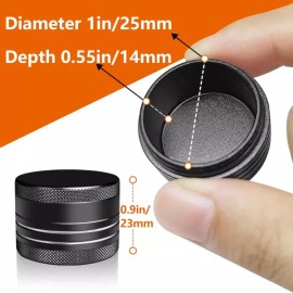 작은 알약 상자 휴대용 일일 알루미늄 합금 원형 용기 포켓 케이스 블랙 Small Pill Box Portable Daily Aluminum Alloy Round Container Pocket Case Black