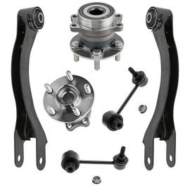 Detroit Axle - AWD Rear Wheel Bearing Hubs Kit for 2014-2018 Subaru Forester 2016-2017 Subaru Crosstrek 2013-2015 Subaru XV Crosstrek, 2 Wheel Bearing Hubs 2 Trailing Arms 2 Sway Bars Replacement
