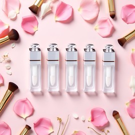 WaigN 6 Pcs Transparent Lip Gloss Tubes, 3ml, Empty Lip Gloss Tubes Containers Clear Refillable Lip Balm Bottles Transparent Mini Lipstick Containers for DIY Makeup Makeup