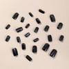 Black Press on Nails Short Square Cat Eye Fake Nails