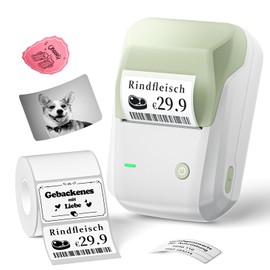 NIIMBOT NIIMBOT B1 Großformat-Etikettendrucker, Beschriftungsgerät Selbstklebend Tragbarer Label Printer für Kleine Unternehmen, Logo, Adresse, Bürobedarf kompatibel mit Handys & PC, Grün