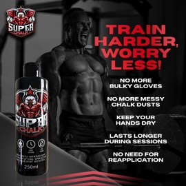 Super Chalk 250ml Pro Liquid Chalk for Weightlifting Chalk, Rock Climbing, Gymnastics, Lifting Chalk, Hand Chalk for Weight Lifting, Gym Chalk for Powerlifting, Liquid Grip Liquid Chalk Climbing