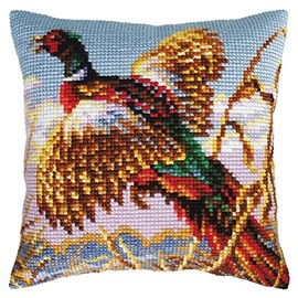 Collection D'Art CDA Stamped Cross Stitch kit Cushion Pheasant, 40x40cm, DIY