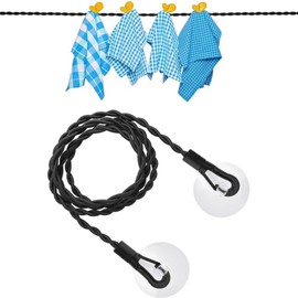 1 Pcs Travel Clothes Lines for Hanging Clothes Outside,Portable Travel Clothesline,Retractable Clothesline with Hooks and Suction Cups Camping Accessories Cruise for Indoor Home Camping Travel (1)