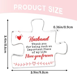 Valentine's Day Gifts for Husband, Romantic Husband Gifts Engraved Acrylic Desk Decor Sign, Fathers Day for Husband, Christmas Wedding Anniversary Birthday Gifts for Husband Gifts from Wife