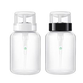 Leadigol 2PCS Nail Removal Bottle,200ml Nail Art Pump Dispenser Empty Bottle Mini Refillable Bottle for Nail Polish