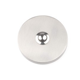 HUBER Surface-Mounted Bell Push Single Round Made of Real Metal - Door Bell Push - Front Doorbell Surface-Mounted Brass - Bell Switch, Bell Button