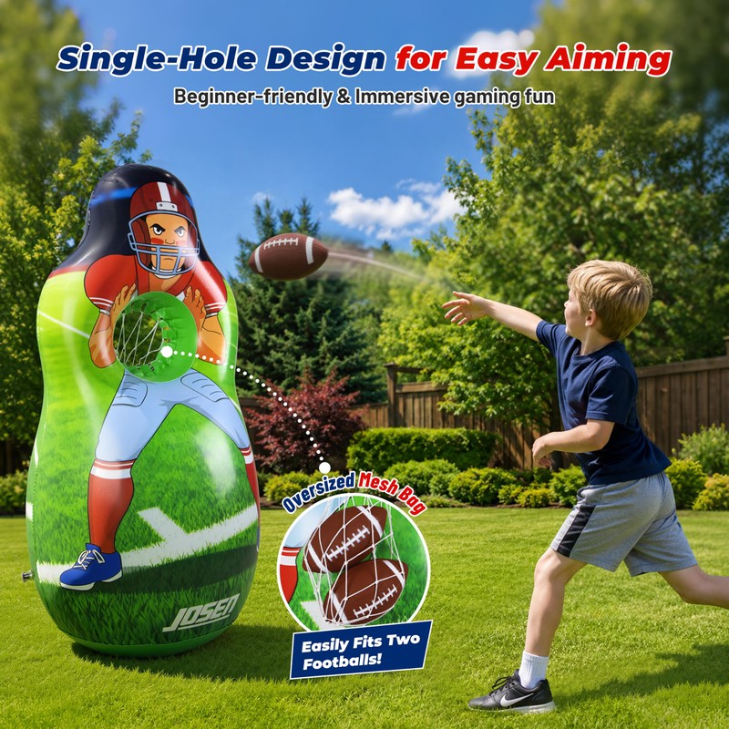 48” Inflatable Football Target Net Toss Game, Perfect for Party