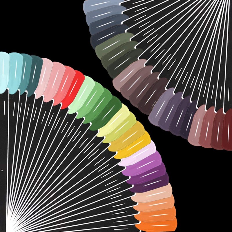 2 Set 100 Tips Clear Nail Art Swatches Sticks Polish