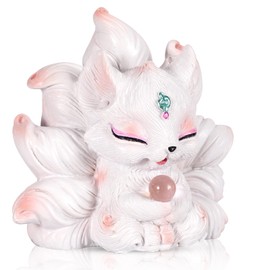 Zaleny Nine-Tailed Fox Figurine Collectible Resin Animal Figurines Lucky Fox Statue for Home & Office Decor Desk Ornament