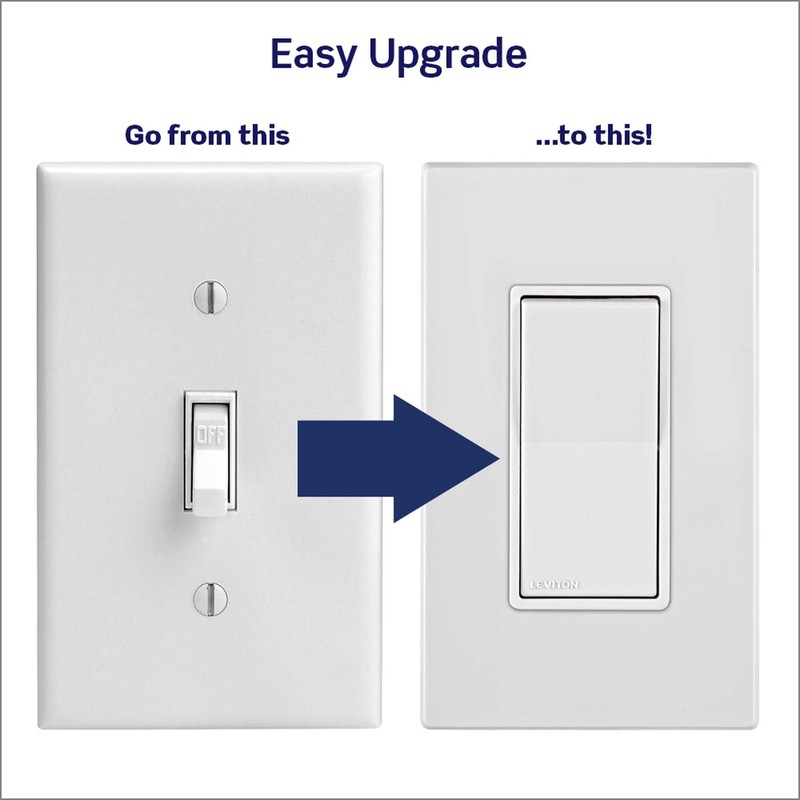 Leviton Lever Edge 15 Amp Single Pole Rocker Switch, 10-Pack,