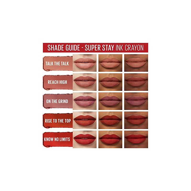 Maybelline SuperStay Ink Crayon Matte Longwear Lipstick con sacapuntas integrado,