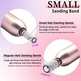 100 Pcs Small Sanding Bands for Nail 240 Grit, Extreme Fine Sanding Bands for Nail with 3.1MM Mandrel Bit, Upgrade Mini Nail Sanding Bands for Natural Nails Acrylic Gel Manicures and Pedicure