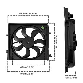 SecosAutoparts Radiator Cooling Fan Assembly Compatible with Nissan Rogue Sport S SL SV 2.0L 2017 2018 2019 Replace# 214816MA0A 214816MA0B NI3115162