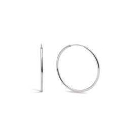 SINGULARU Mary Hoop Earrings Stainless Steel Jewellery for Women, L, Silver, No Gemstone