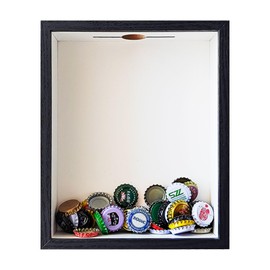 Shadow box framework,travel shadow box,top loading display box frame,ticket slot on the top,with real glass window door,movie sports event concert ticket,beverage beer bottle cap memory box,8.5"x10.5"