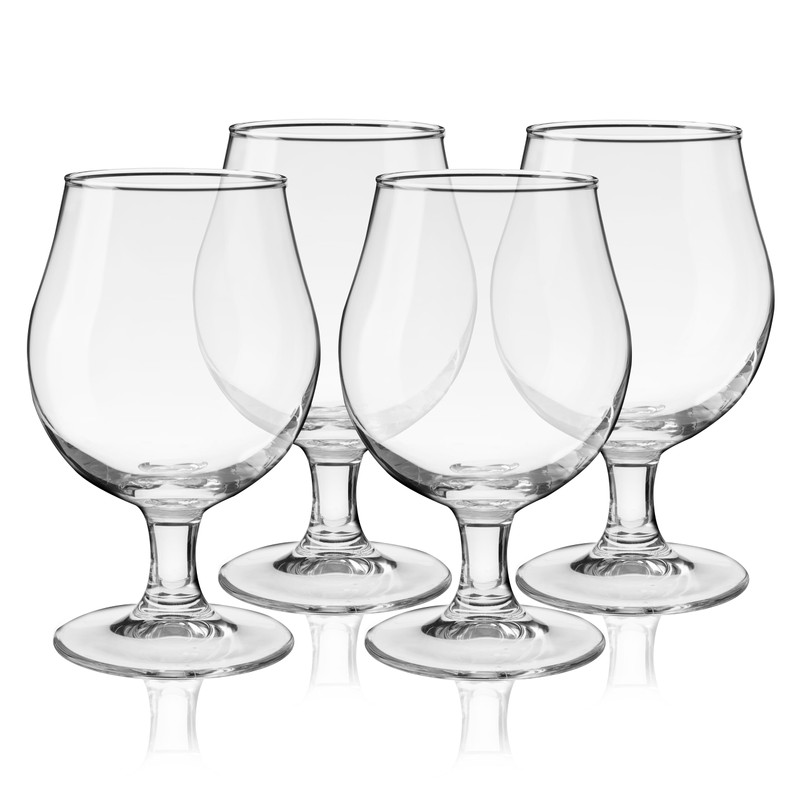 True Classic Tulip Beer Glasses, Sparkling Clear Drinking Glasses for