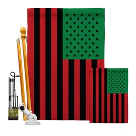 African American Garden House Flag - Kit Black History Juneteenth Jubilee Days Americans Independence Day - Decoration Banner Small Yard Gift Double-Sided Made in USA 28 X 40