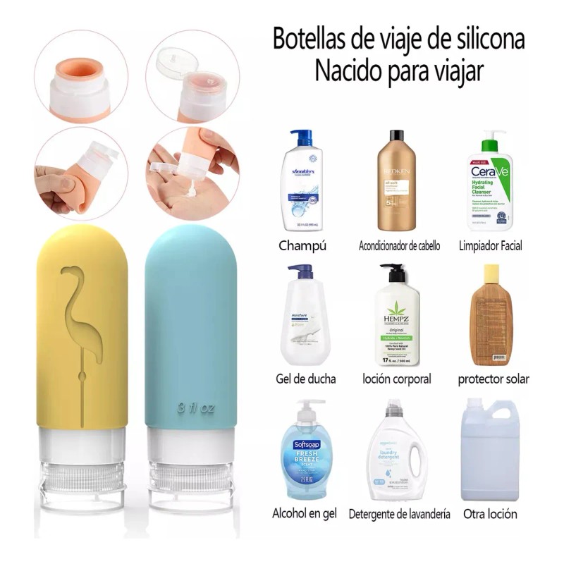 Contenedores De Viaje, Botella Viaje De Silicona,17piezas
