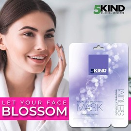 Intensive Sheet Mask for Face & Neck by 5Kind (Pack of 1) - Anti-Ageing Sheet Face Mask - Cleansing Face Masks Skincare with Hydrating Collagen Serum - Hydrating Face Masks Beauty - Collagen Face Mask