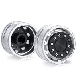 ZuoLan Set of 2 RC Trailer Front Rims Alloy Wheels Wheel Hubs for 1/14th Tamiya RC Tractor Trailer Truck Car
