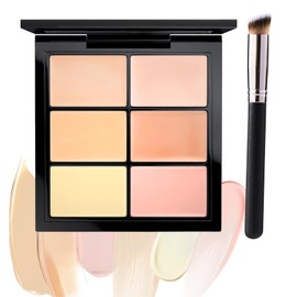 6 Colors Correcting Concealer Palette,Colors Corrector Palette,Long Lasting Concealer Cream Makeup Palettes,Natural Finish Cream Foundation,Contouring Highlighting Makeup Kit for Dark Circles