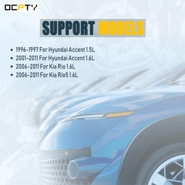 OCPTY Timing Belt Kit with Water Pump Replacement 1996-1997 2001-2011 For Hyundai Accent 2006-2011 For Kia Rio 2006-2011 For Kia Rio5 Replaces TBK282 WP146-1230 TCK282 95282K1