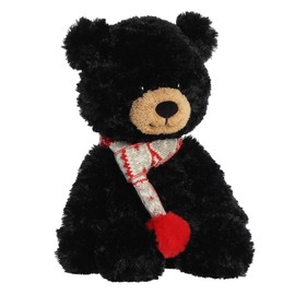 Aurora® Festive Holiday Bundled Bear Erik™ Stuffed Animal - Seasonal Cheer - Heartwarming Gifts - Black 14 Inches
