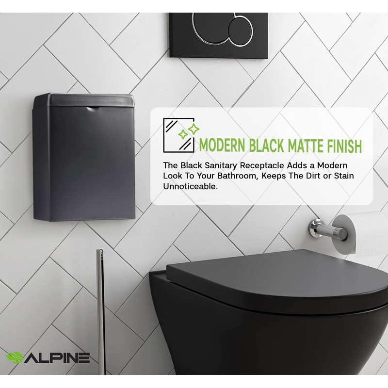 Alpine Sanitary Napkin Receptacle – Wall Mounted Tampon Holder For