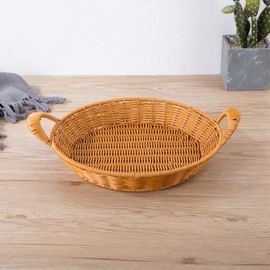 Sense Round Rattan Weave Tray (29cm) (Natural)-DT