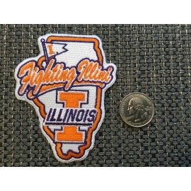 Unbranded Illinois Fighting Illini Vintage Embroidered Iron On Patch 3.25” X 2.5”