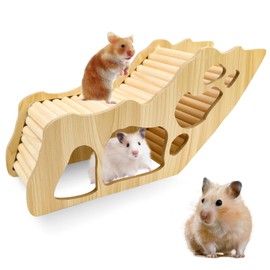 WPPQWP Wooden Hamster House, Hamster Tunnel, Hamster Accessories, Watchbox Hamster, Hamster Hiding Place for Dwarf Hamsters, Gerbils, Degus (32 x 15.3 x 10.5 cm)