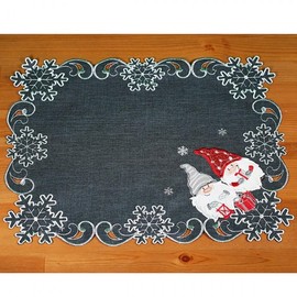 Raebel OHG Table Runner Table Cover Cushion Cover Christmas Grey Anthracite Embroidered with Secret Santa (33 x 45 cm Placemat)