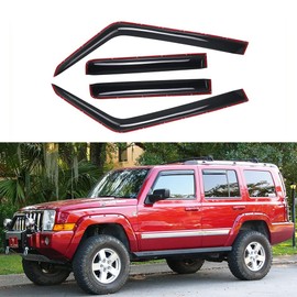 Kucaruce Side Window Wind Deflector,4pcs in-Channel Style Rain Guards,Dark Smoke Window Visors fit for 2006-2010 Jeep Commander 194117