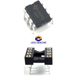 Juried Engineering LM393P IC Dual Differential Comparator & 8-Pin DIP Sockets with Machined Contact Pins (Pack of 20)