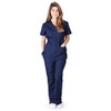 Natural Uniforms Women's Mock Wrap Scrub Set (Navy Blue) (Medium)