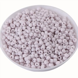 Pastel Glass Seed Beads for Jewelry Making, 13000Pcs 2mm Small Beads for Bracelet Making,12/0 Tiny Beads for Crafts DIY Making, Grey
