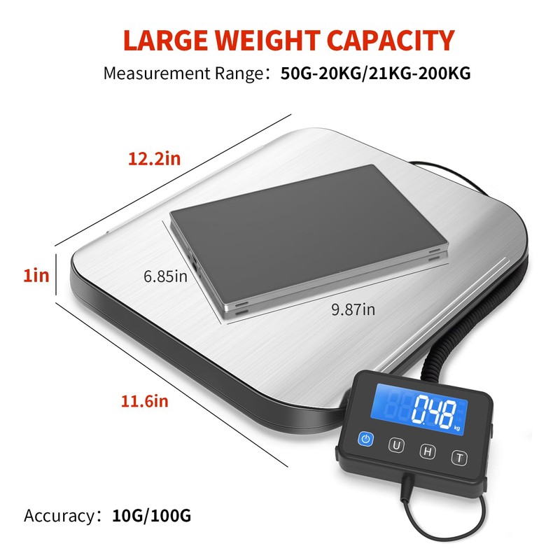 KKZ Shipping Scale, 440 LB Heavy Duty Postal Scale for