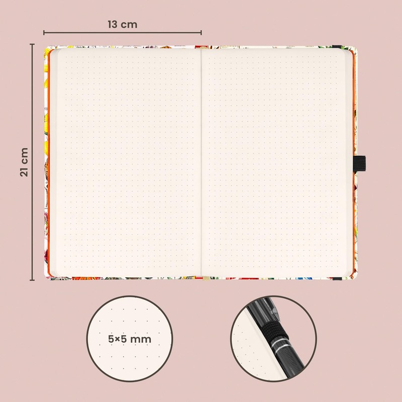 NOTIQUE Polka Dot Notebook with Elastic Band, 13 x 21