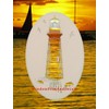 Lighthouse Oval Etched Window Decal Vinyl Glass Cling - 15"
