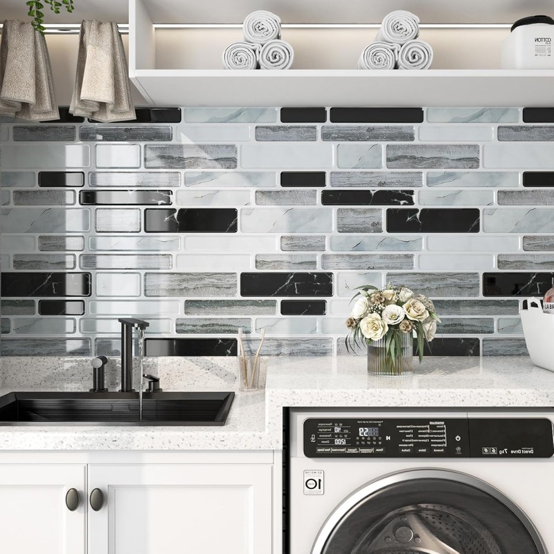 FunStick Marble Peel and Stick Backsplash for Kitchen 12"x12" Removable
