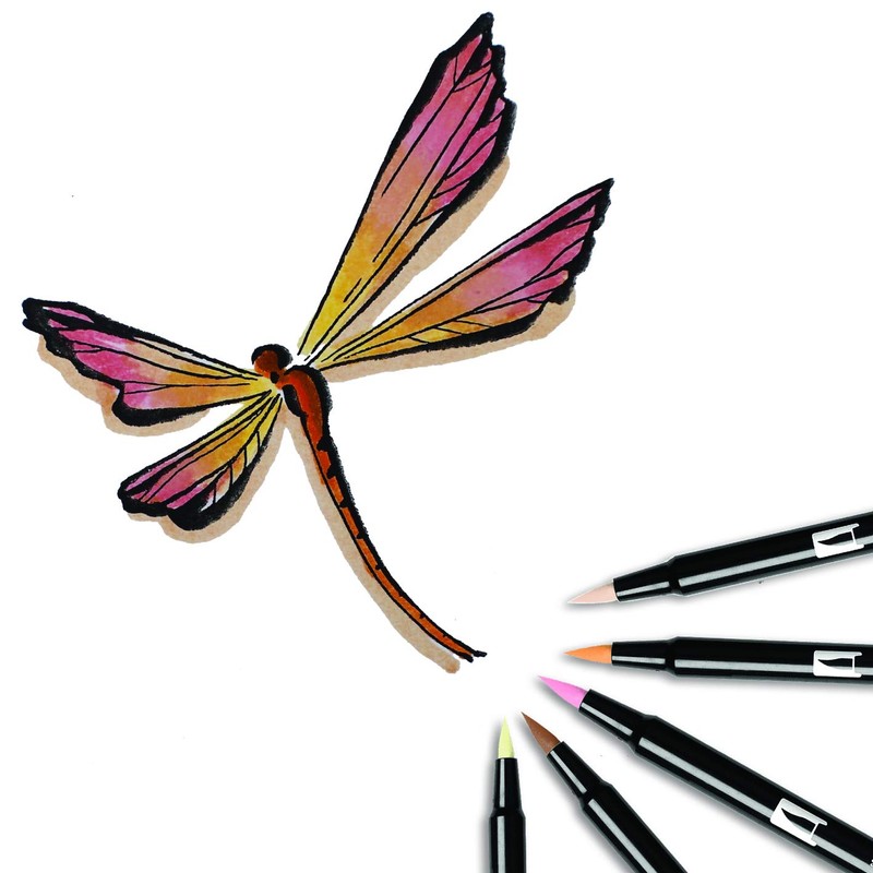 Tombow Dual Brush Pen Art Markers, Portrait, 6-Pack, DBP6-56165