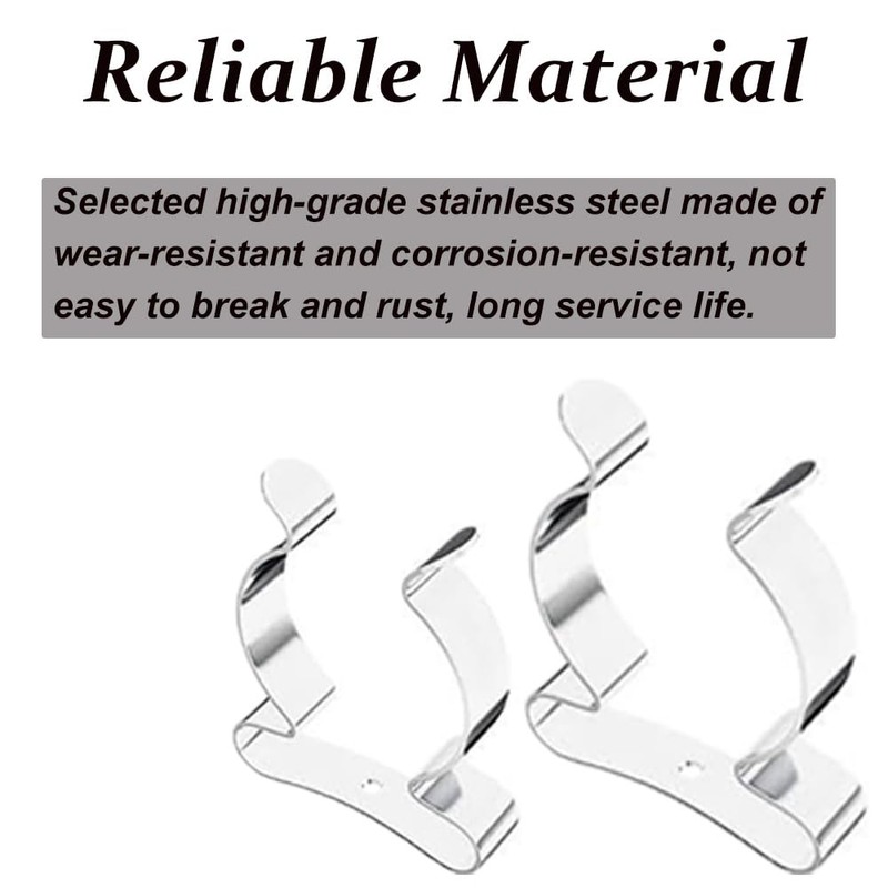 Wall Mounted Tool Hanger Clamps, 16PCS Terry Clips Stainless Steel