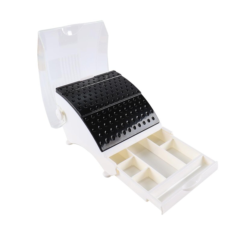 Namvo Dental Drill Bit Holder With Drawer Cleaning Container Box