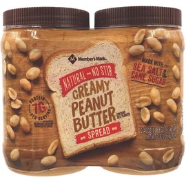 Natural Creamy Peanut Butter (40 oz., 2 pk.) - Delicious Spread for Instant Snacking - Food
