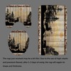 SKAILIÉ 4PCS Rustic Deer Shower Curtain Set, Mountain Pine Tree