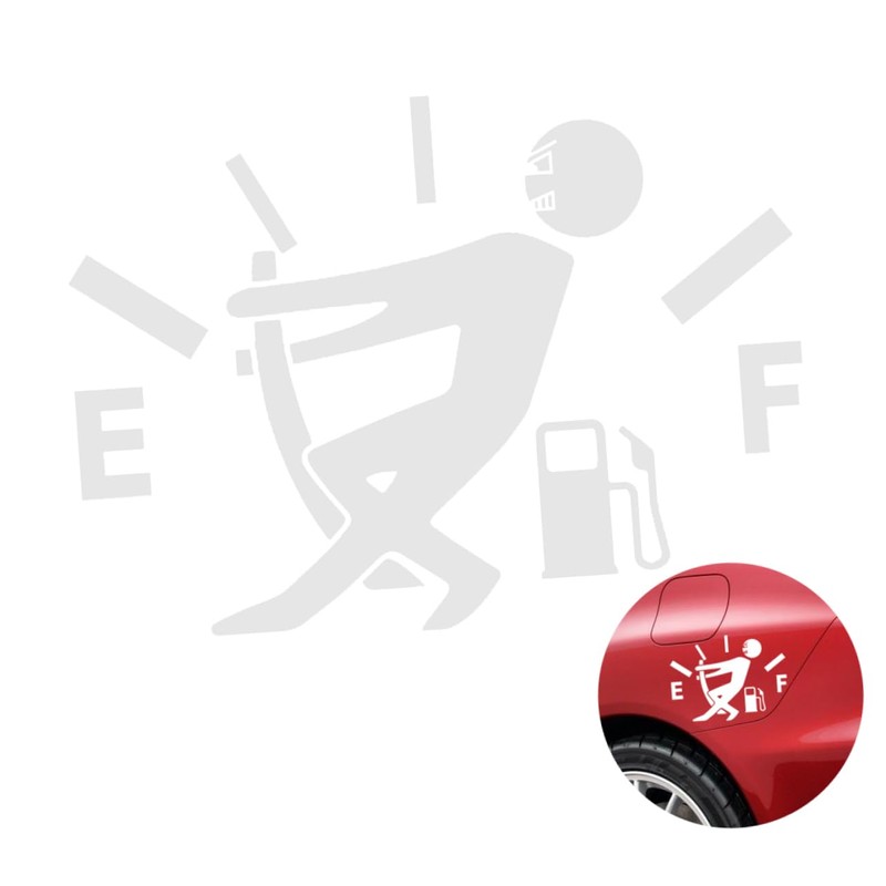 BUGUUYO Funny Car Stickers Empty Gas Sticker High Gas Consumption