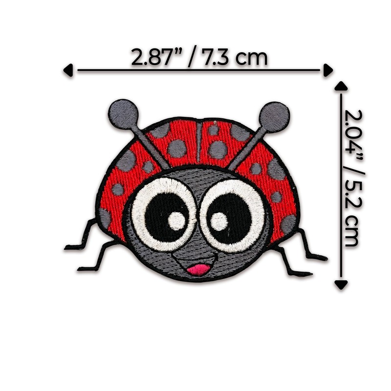 Ladybug Iron On Patch 2.87" x 2.04" - Embroidered Cute